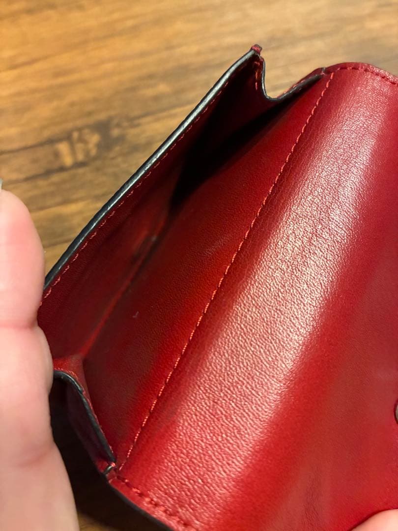 美品★LOEWE レッド 三つ折り財布