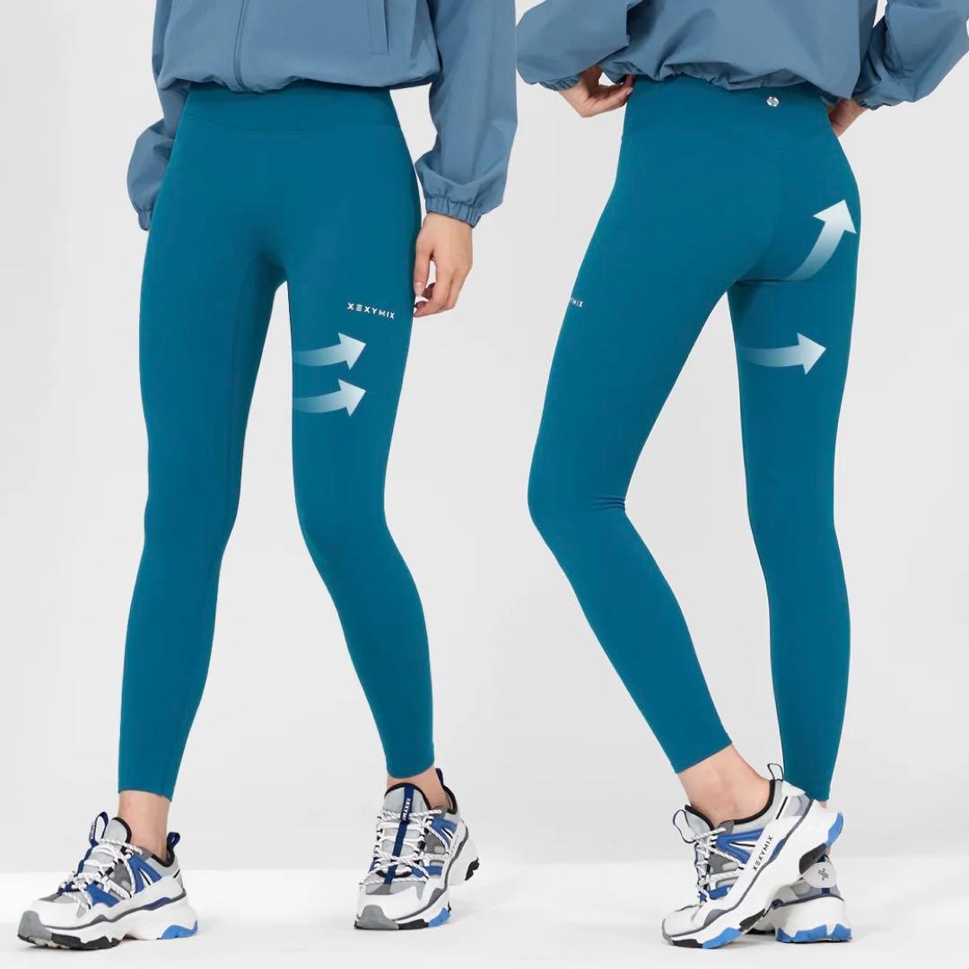 XEXYMIX裏起毛レギンス9193 ウッドローズ＆モダンネイビーS