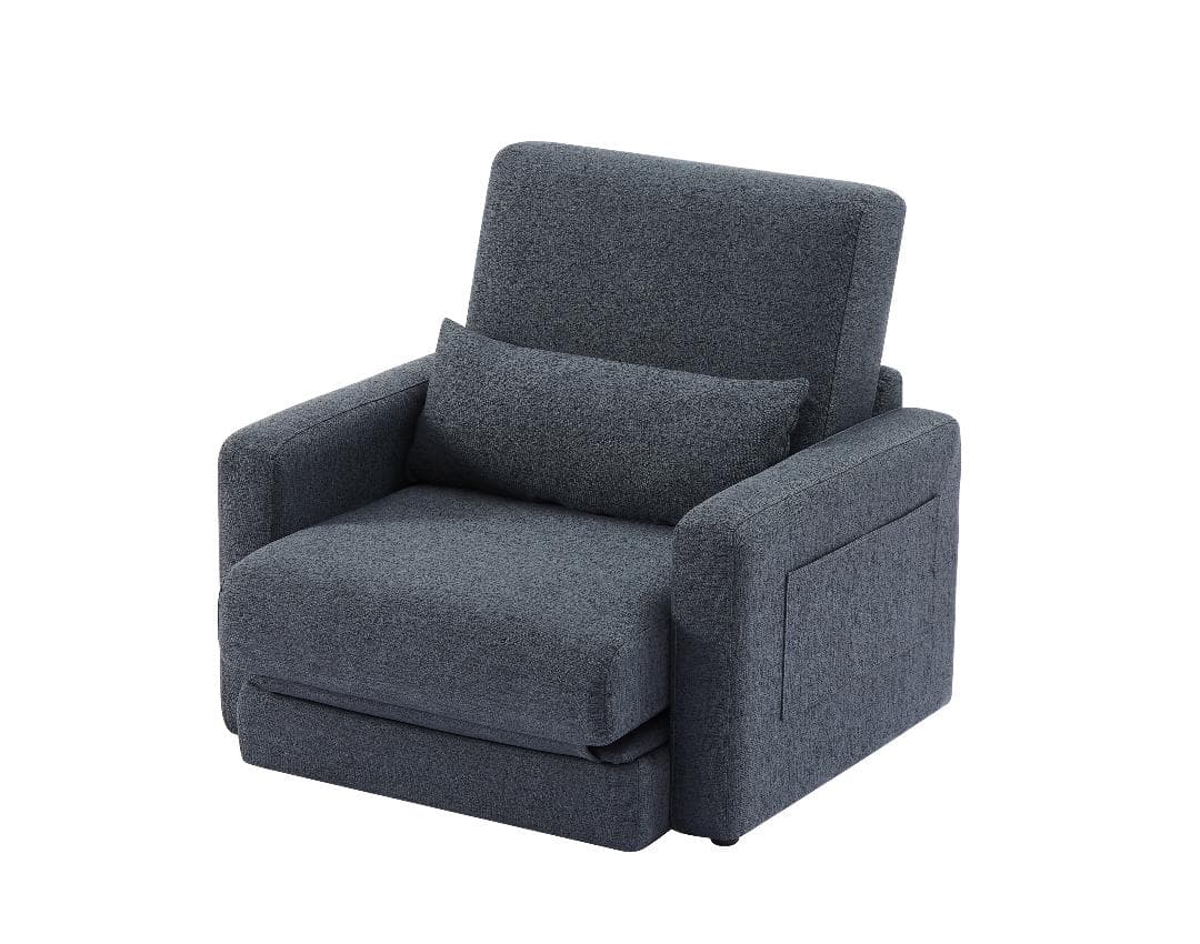 【ブルー】ソファーベッド 折りたたみベッド ローソファー シングルソファーベッド