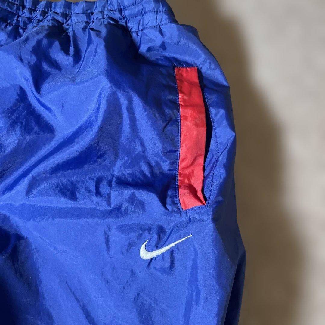 Nike ナイロン上下セット M 青 JUST DO IT ビンテージ　ナイキ