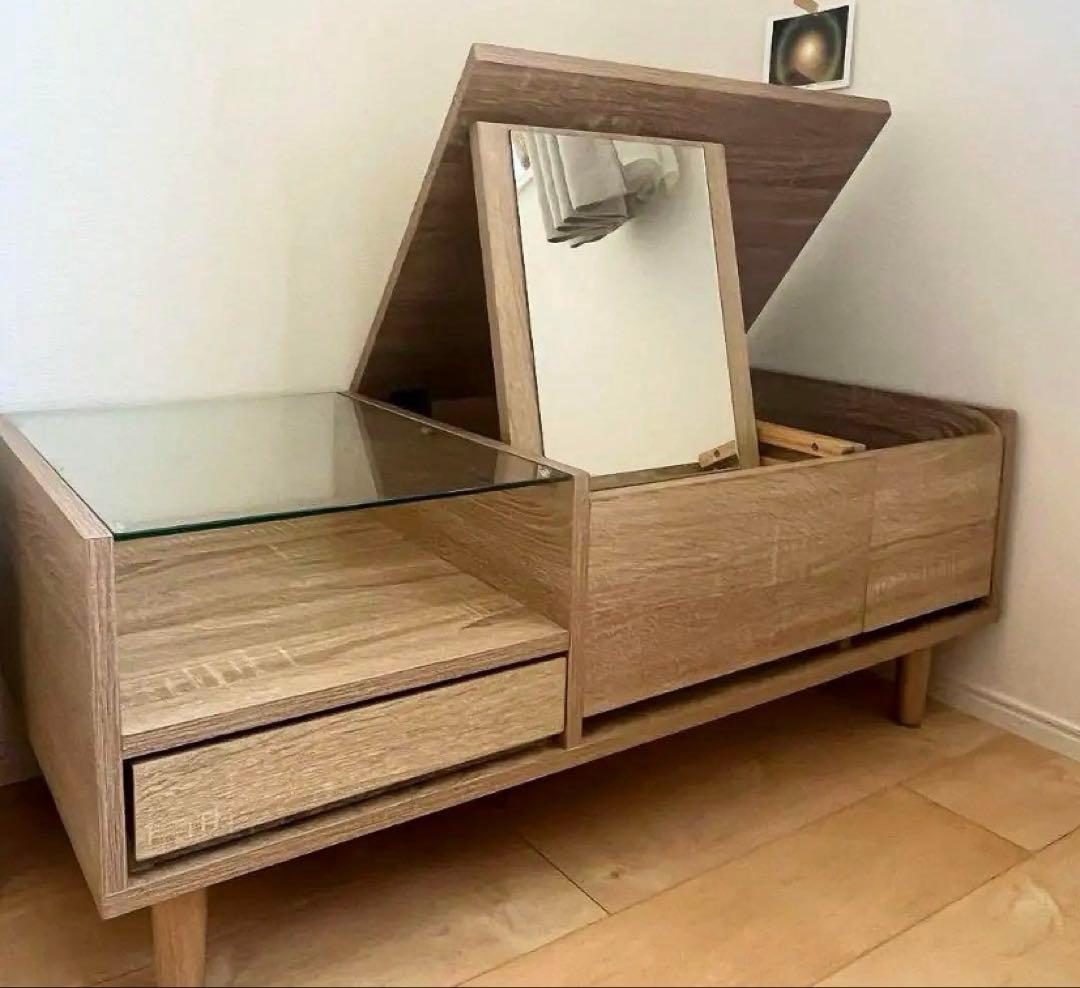 概要欄必読　LOWYAドレッサーテーブルディスプレイ収納付き可動ミラー付き