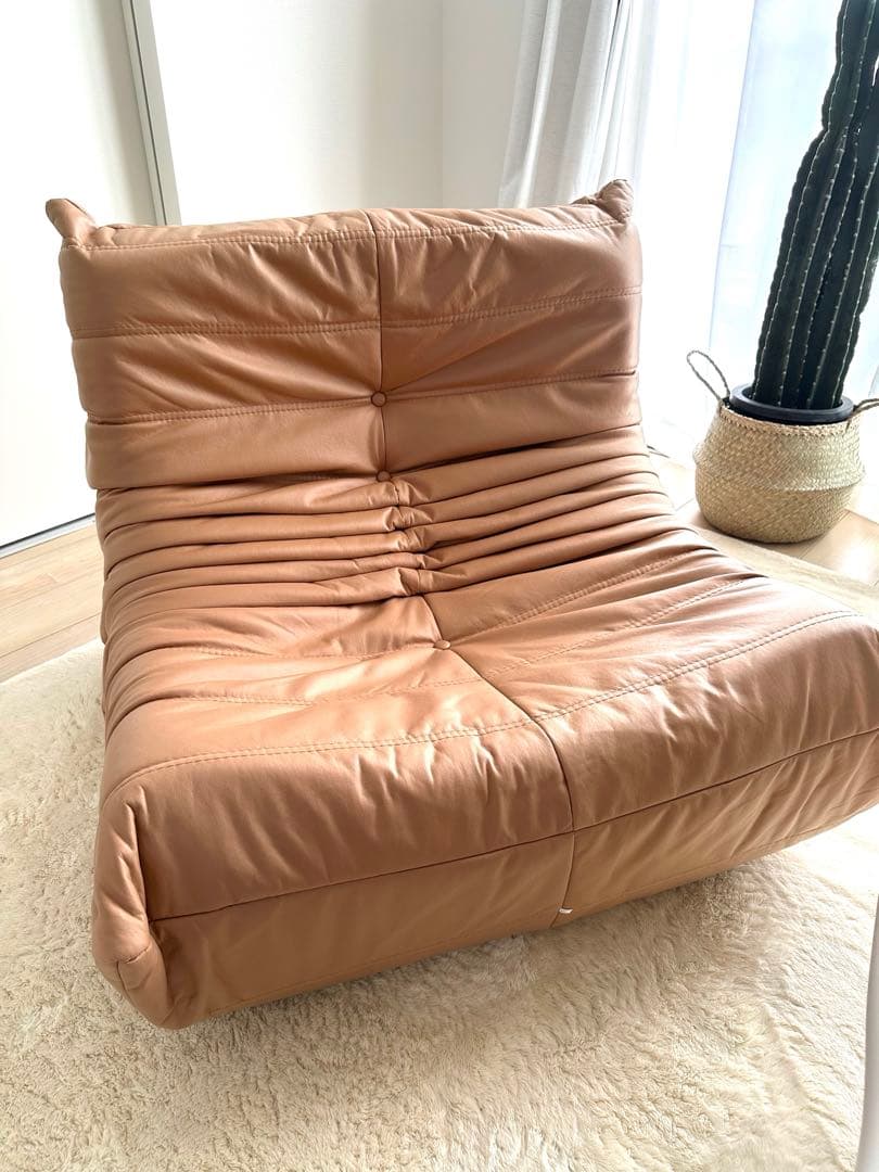 ベージュ1人がけソファ大きめ【引取り限定】