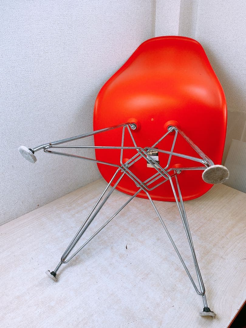 ①Eames サイドシェルチェア DSR Vitra製 エッフェル イームズ朱赤