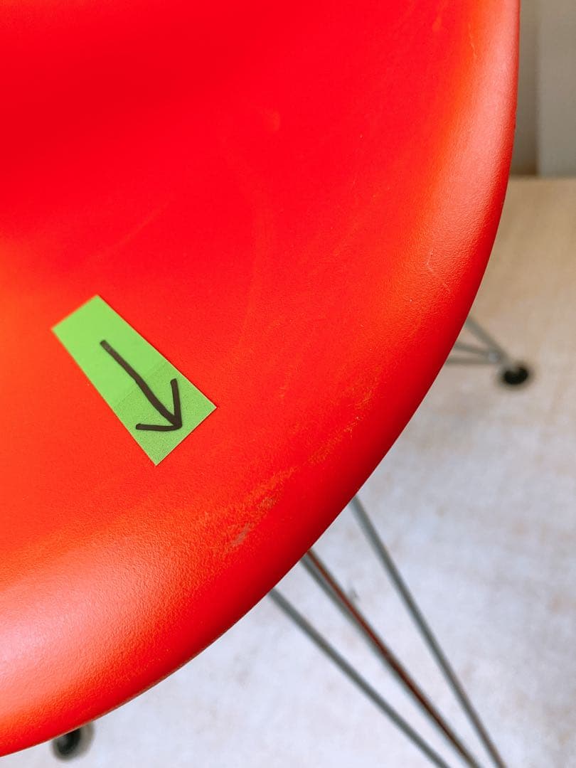 ①Eames サイドシェルチェア DSR Vitra製 エッフェル イームズ朱赤