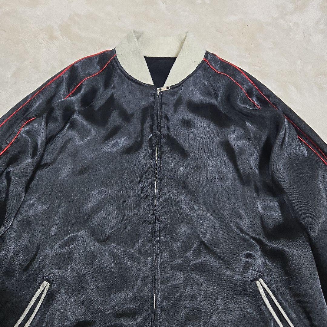 スクリプト 花旅楽団 別珍 リバーシブル スカジャン 鷹 刺繍 黒 M