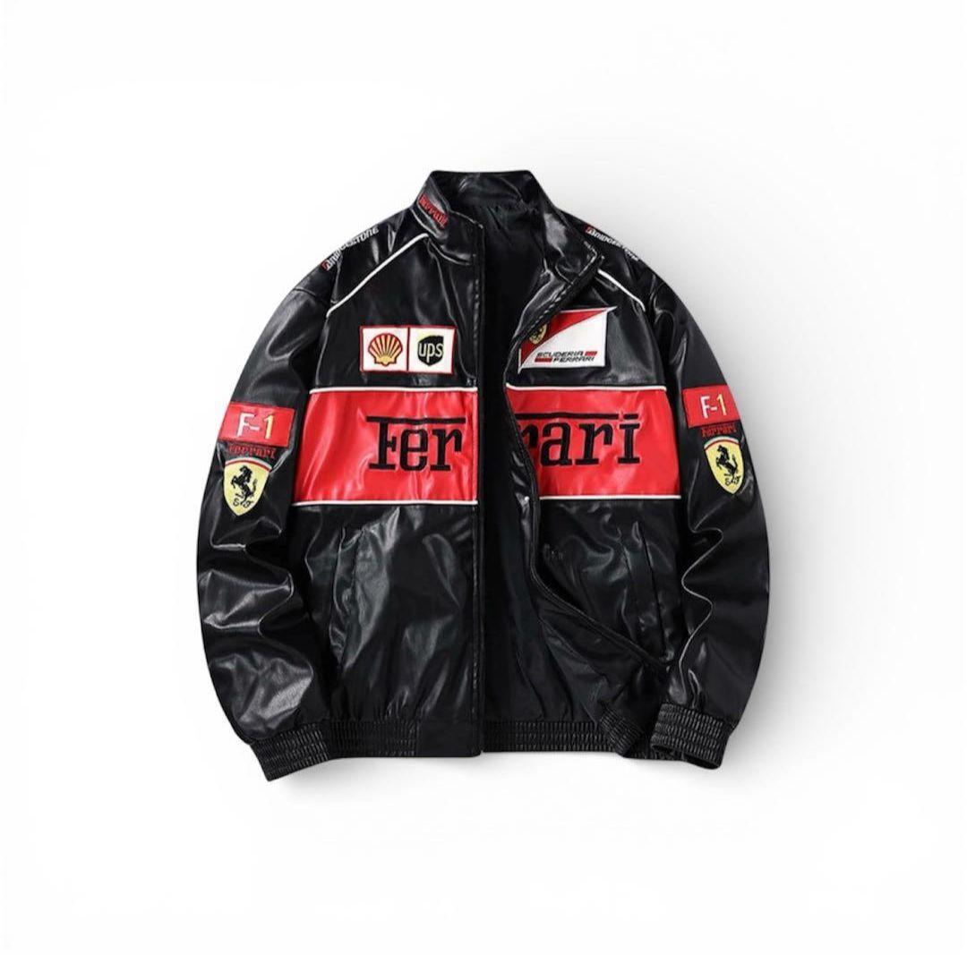 Ferrari F1 チームジャケット レーシングジャケット（Lサイズ）黒/赤