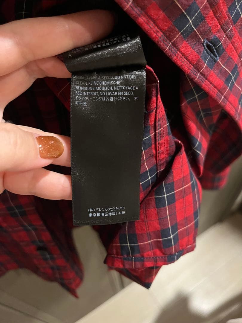 BALENCIAGA チェック柄 長袖シャツ　3B オーバーサイズ