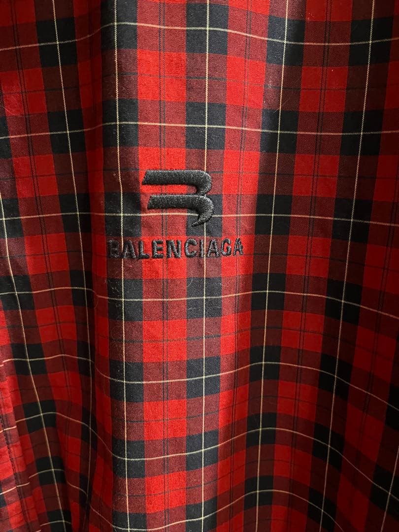 BALENCIAGA チェック柄 長袖シャツ　3B オーバーサイズ
