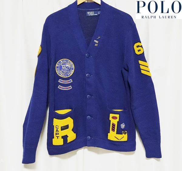 【古着】PoloRalphLaurenバーシティインスパイアードカーディガン S
