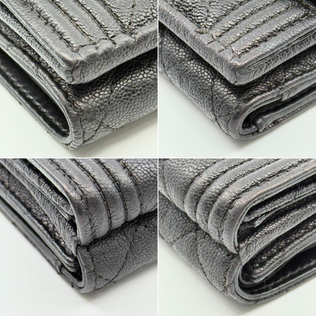 CHANEL ボーイシャネル　三つ折り財布 キャビアスキン