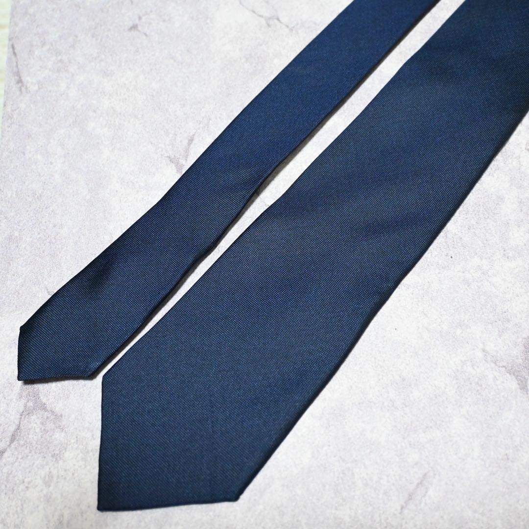 【極美品】PRADA プラダ ネイビー ソリッド 無地 ネクタイ