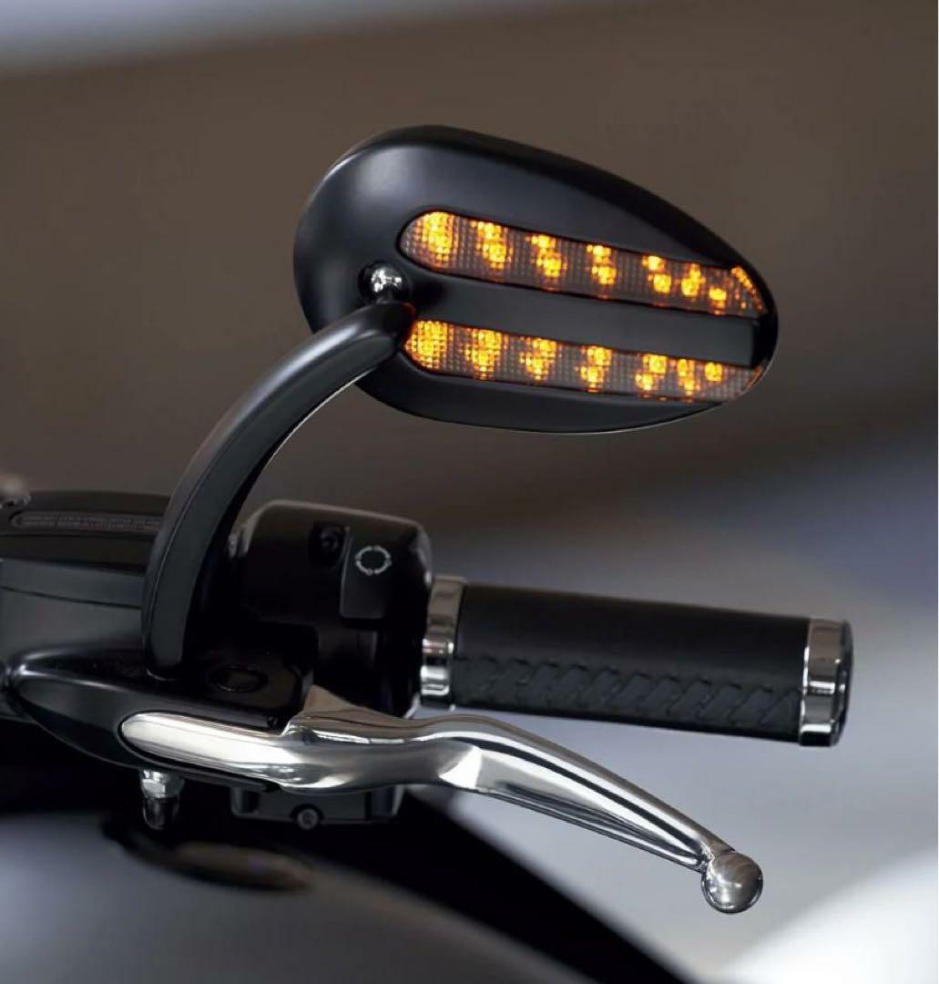 ランニングライト&ターンシグナル付きミラー サテンブラック　品番56000081