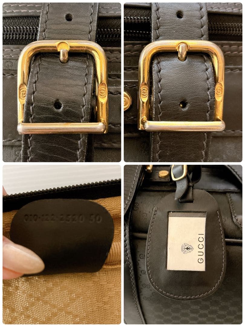 ✨美品✨グッチマイクロGG トランクケース　レザー　黒　旅行カバン　ボストン