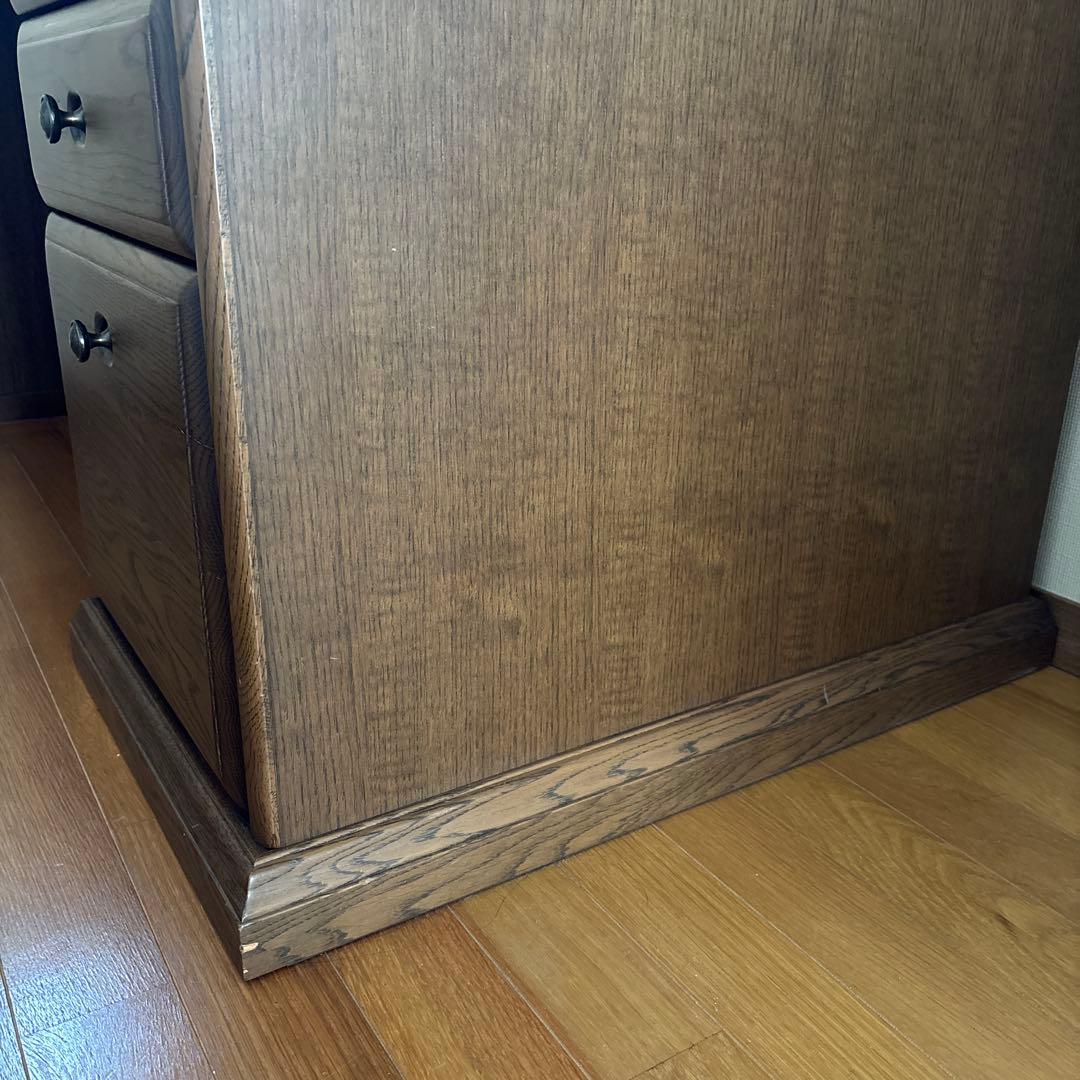 片袖書斎机 デスク パソコンデスク ナラ天然杢 起立木工