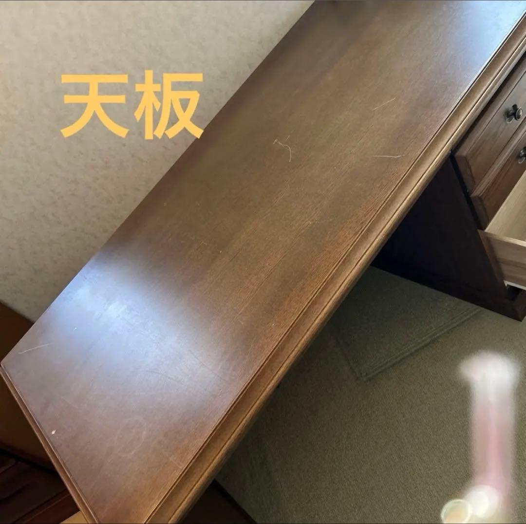 片袖書斎机 デスク パソコンデスク ナラ天然杢 起立木工
