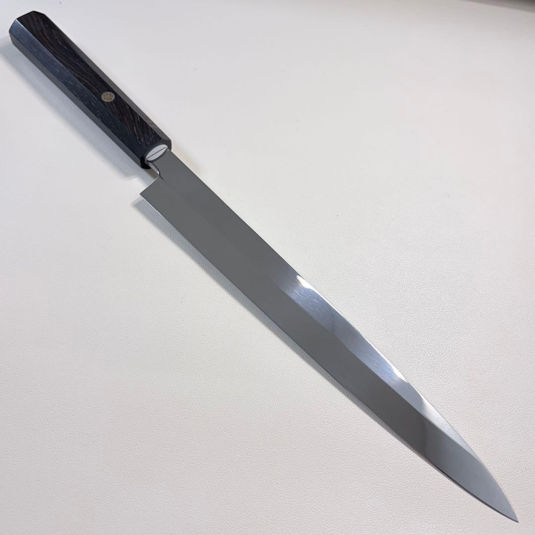 270mm 柳刃包丁 鏡面　黒檀八角柄 刺身包丁 「全鋼」︐