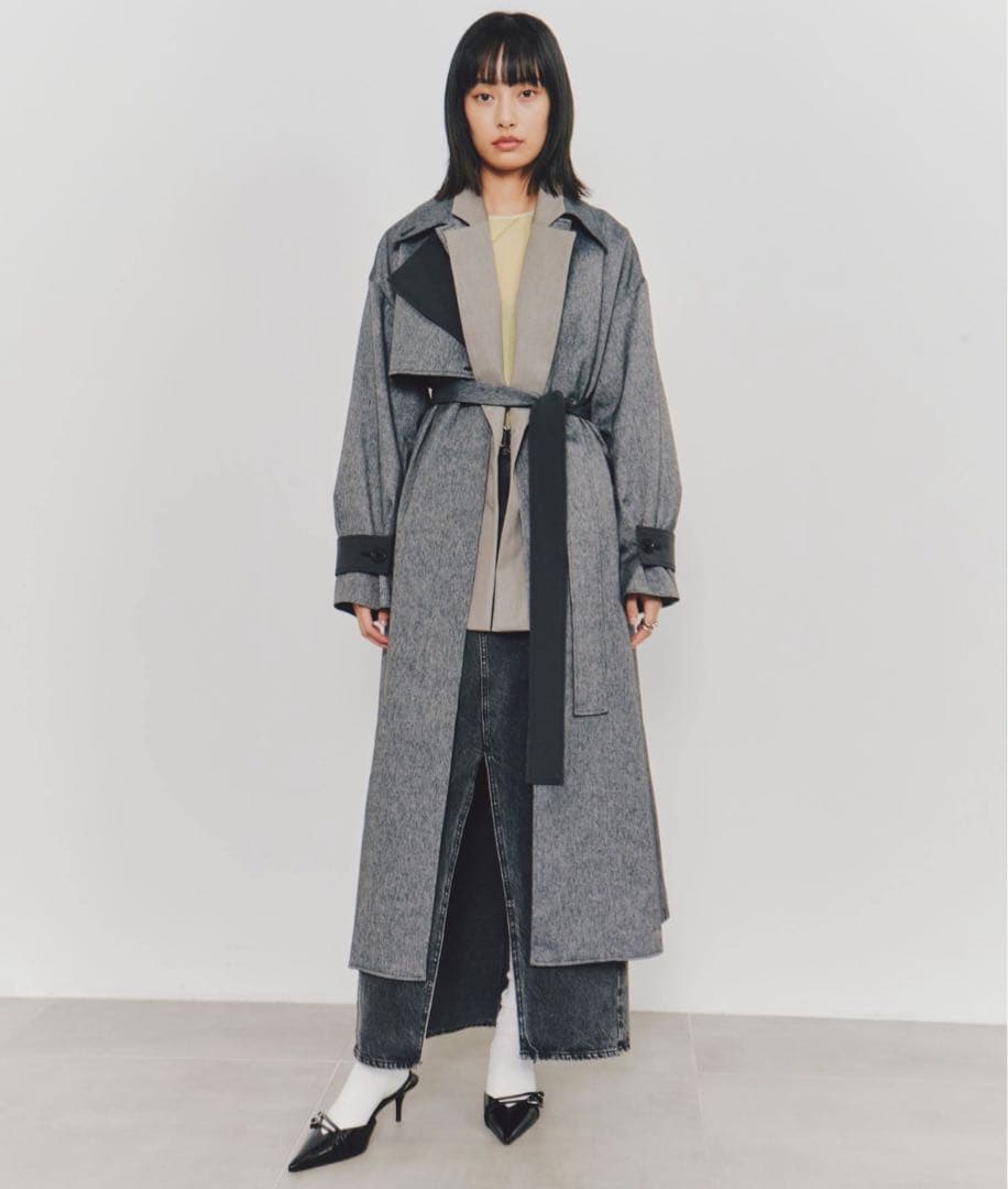 値下げ【新品】Wマテリアルロングコート UNITED TOKYO 新品タグ付き