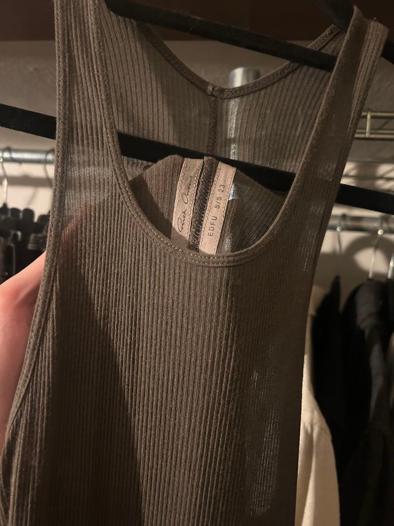 Rick Owens リブタンクトップ、23ss、ダスト、サイズS