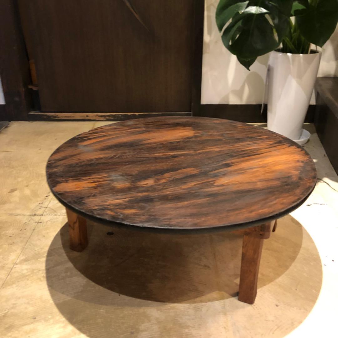 昭和レトロ　アンティーク　ちゃぶ台　ローテーブル　古家具　木製　折りたたみ可能