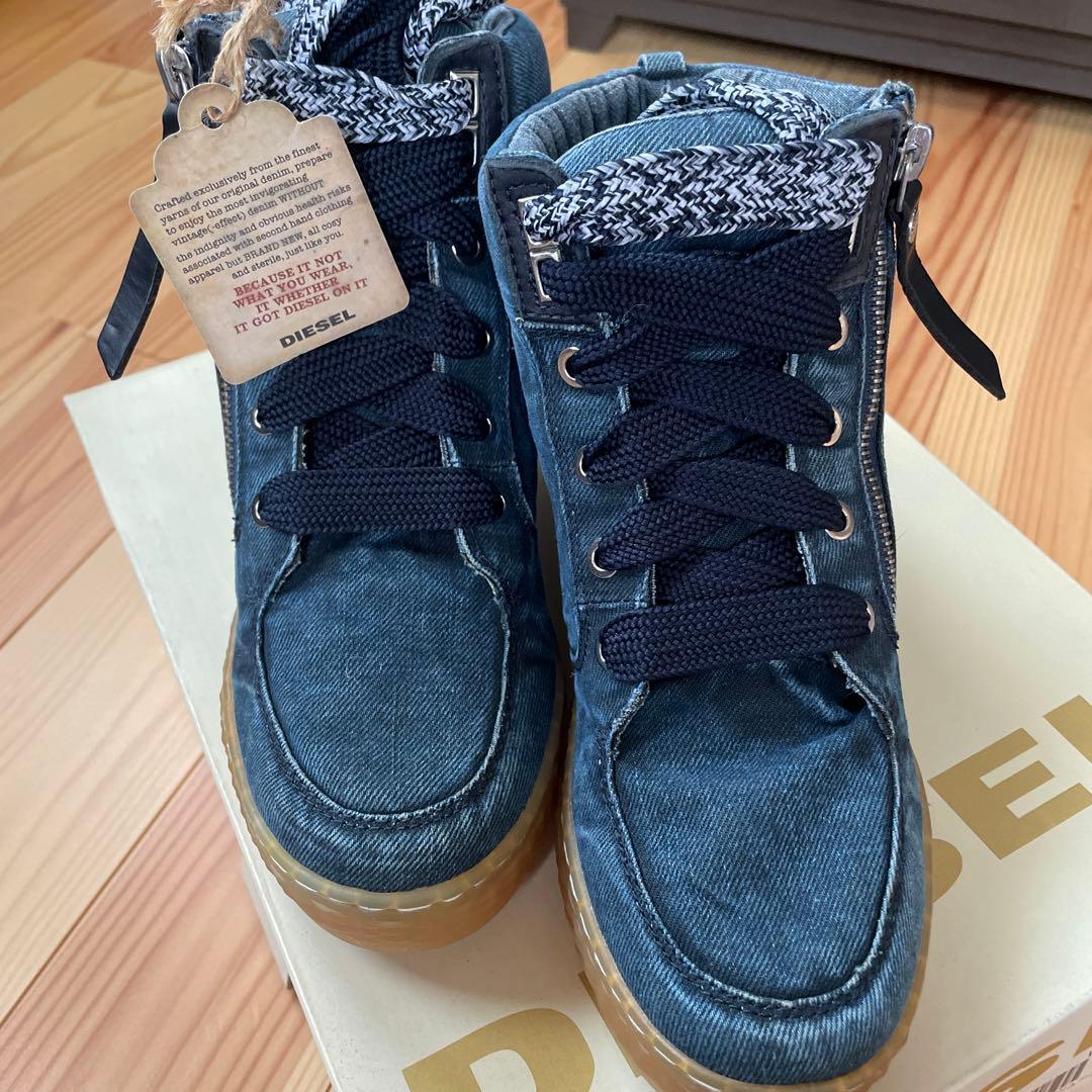 DIESEL デニム インソールハイカットスニーカー