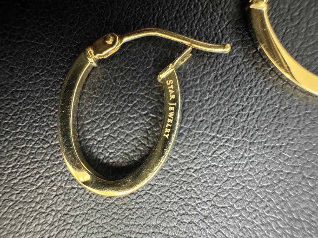 STAR JEWELRY ゴールドフープピアス