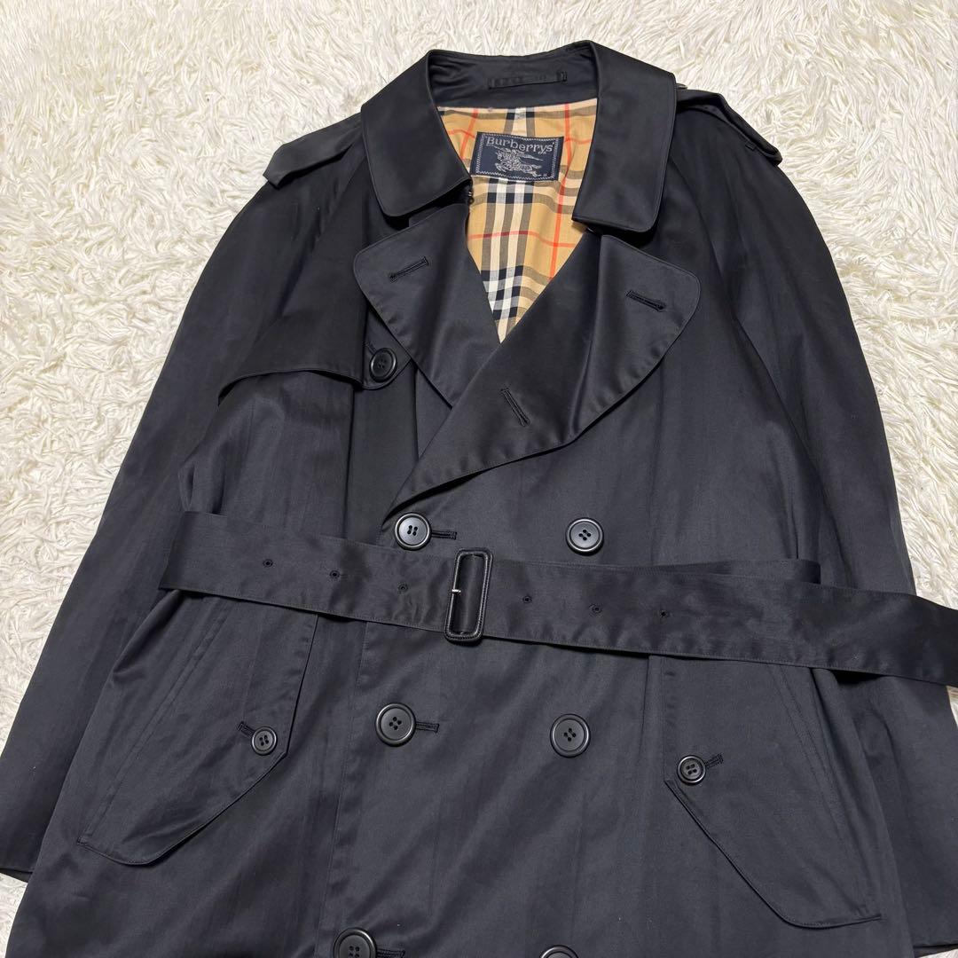 美品 Burberrys ブラック 黒 トレンチコート ロング マキシ丈