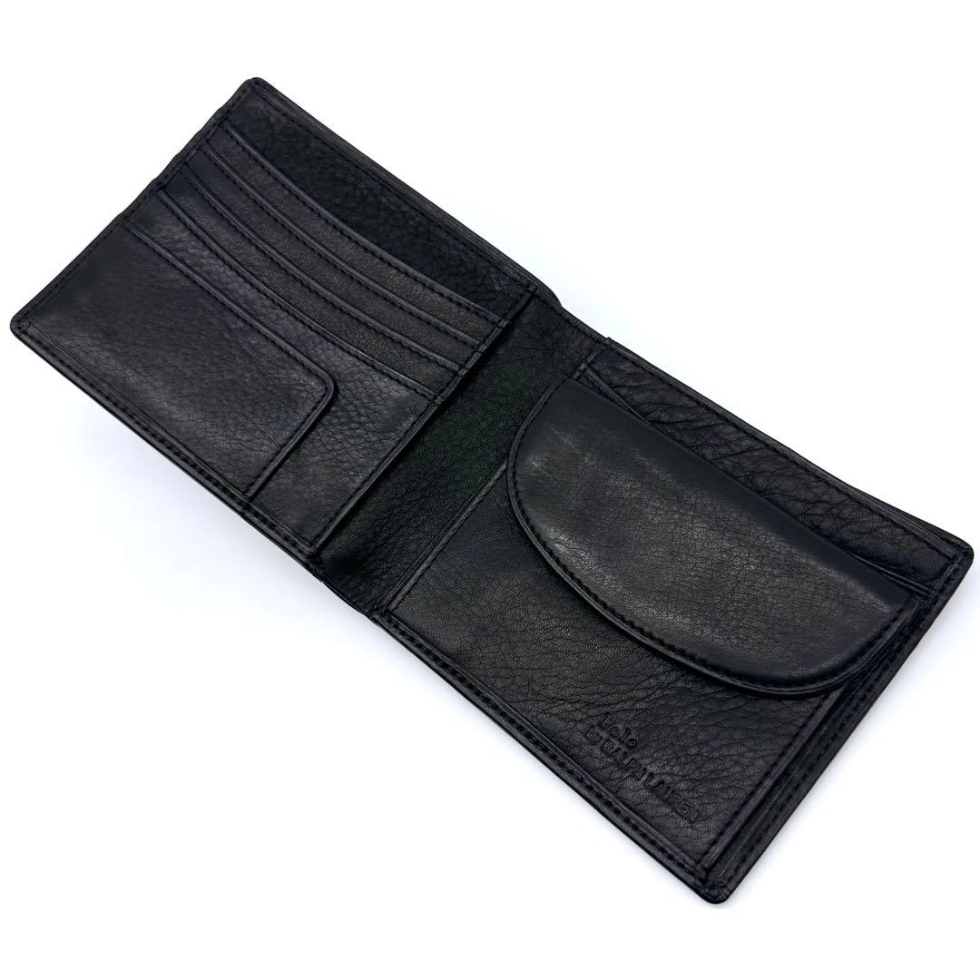 未使用✨ポロ ラルフローレン ２つ折り財布 牛革 ソフトレザー スリム ブラック