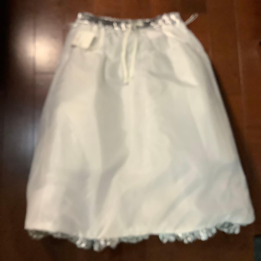 ブラック　コムデギャルソン　メタリック パフボールスカート　シルバー　S