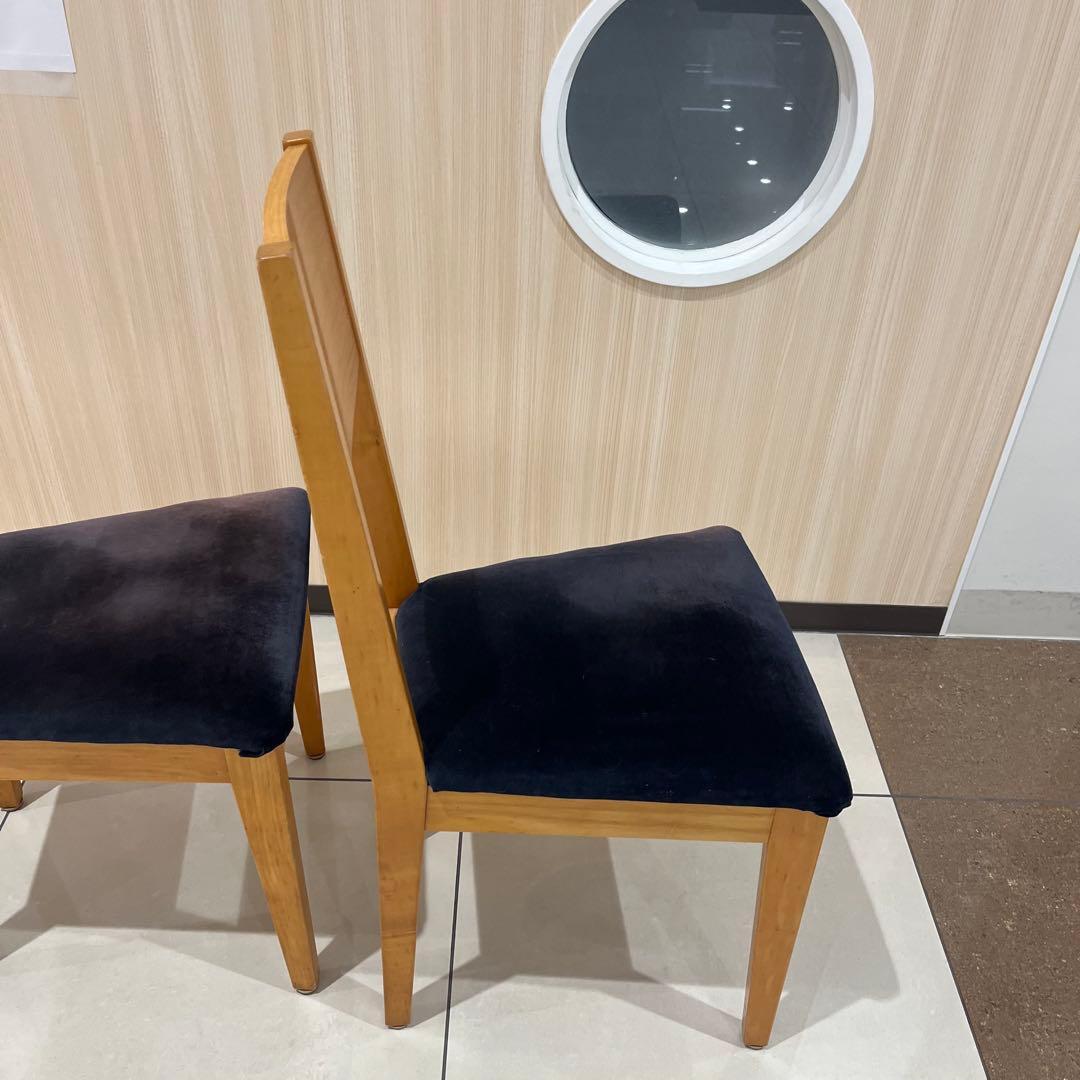 コスガ　kosuga ダークブルー　布張り　ダイニングチェア　2脚セット