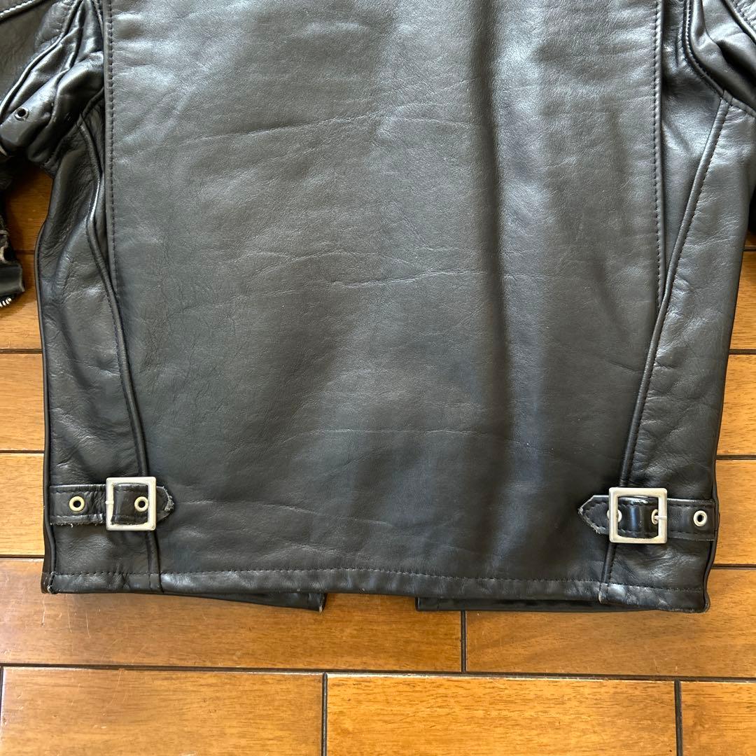 Schott ブラックレザー シングルライダースジャケット