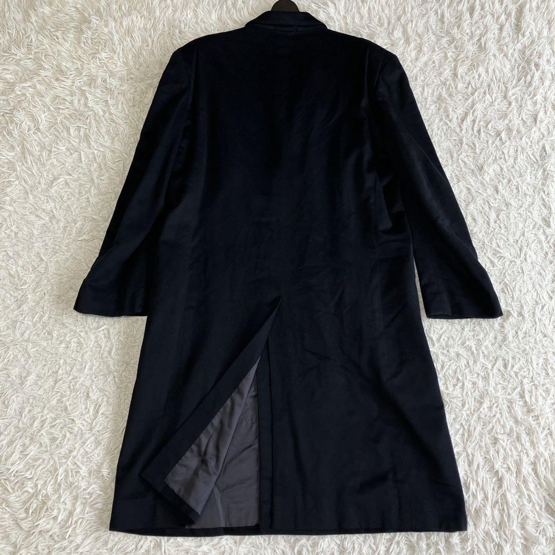 ◎美品 ロロピアーナ イタリア製カシミヤ100%ダブルチェスターコート L 黒1