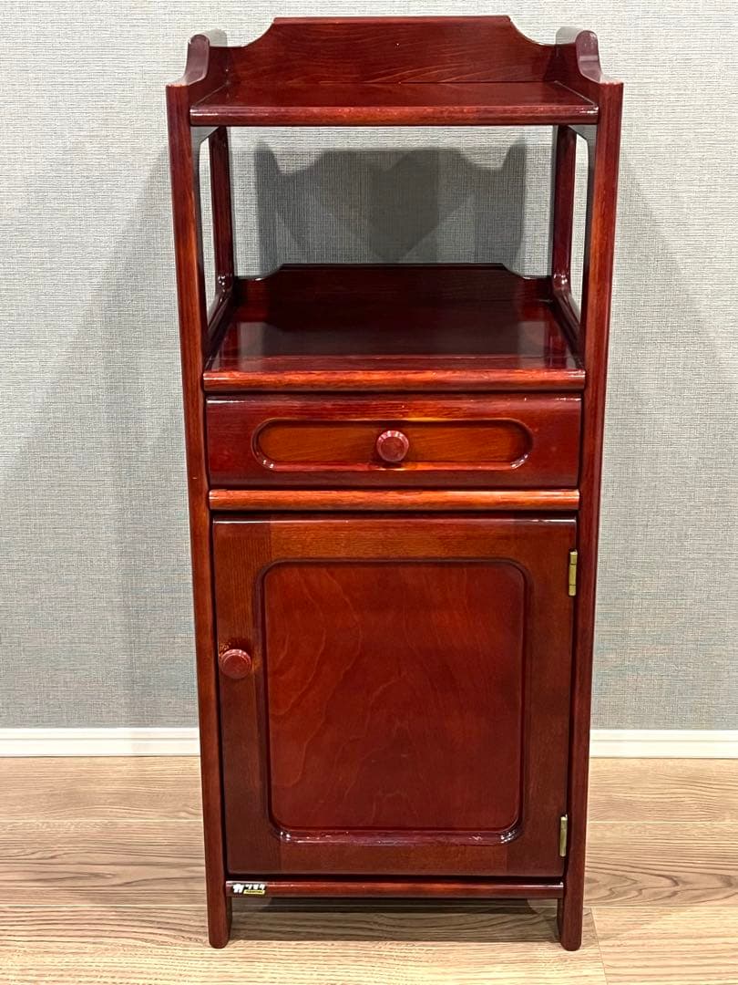 オールドカリモク 木製キャビネット 電話台 サイドチェスト 昭和レトロ