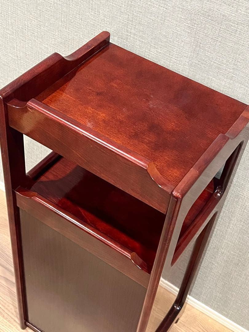 オールドカリモク 木製キャビネット 電話台 サイドチェスト 昭和レトロ