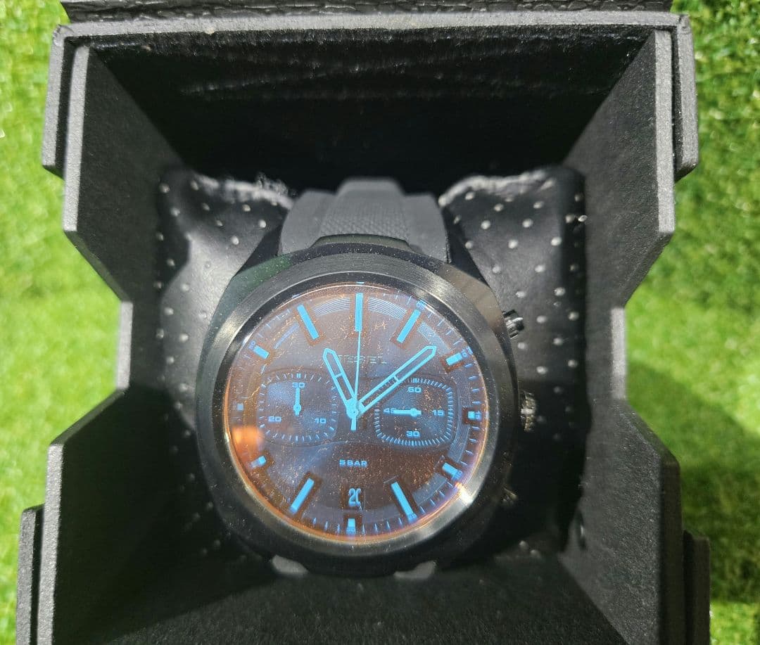 終値DIESEL 新品未使用 ディーゼルラバーベルト 腕時計 ブラック/ブルー