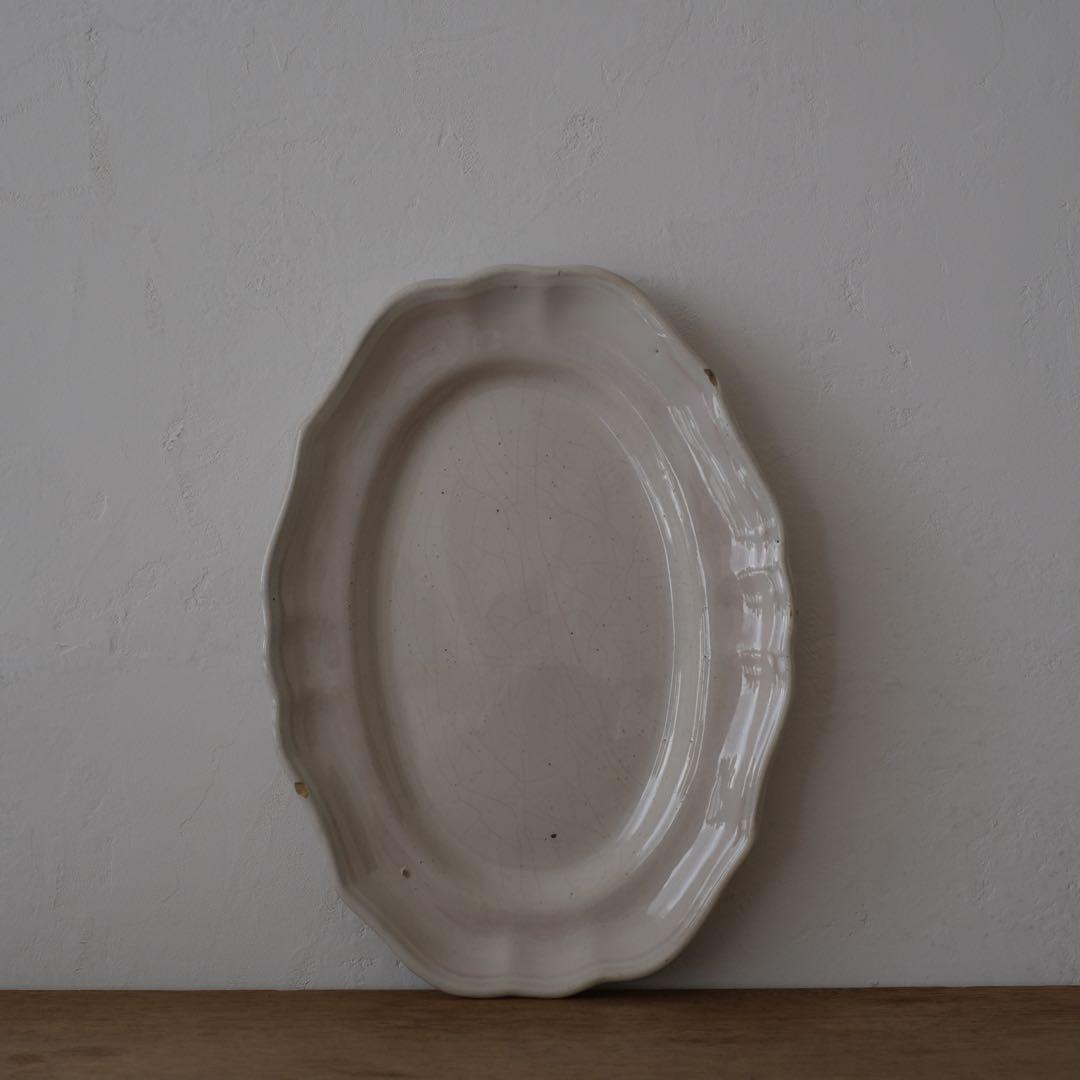 ムスティエ　花リムプレート　フランスアンティーク