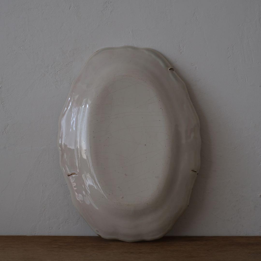 ムスティエ　花リムプレート　フランスアンティーク