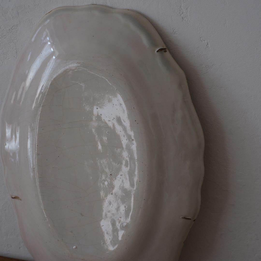 ムスティエ　花リムプレート　フランスアンティーク