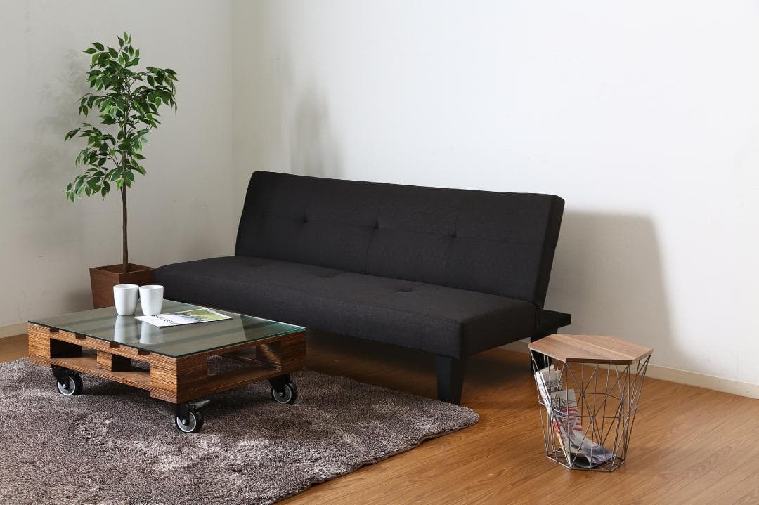 [新品]ソファベッド スミス BK【001】