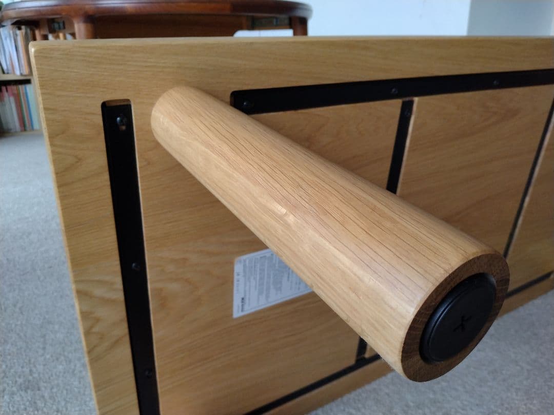 【極美品】MUJI無印良品 板と脚でできたローテーブル/オーク材/センター机座卓