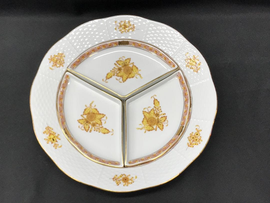 【レア】HEREND ヘレンド　アポニーイエロー　プレート　25cm 26cm