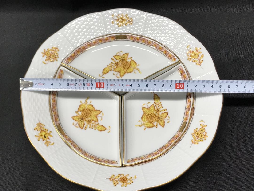 【レア】HEREND ヘレンド　アポニーイエロー　プレート　25cm 26cm