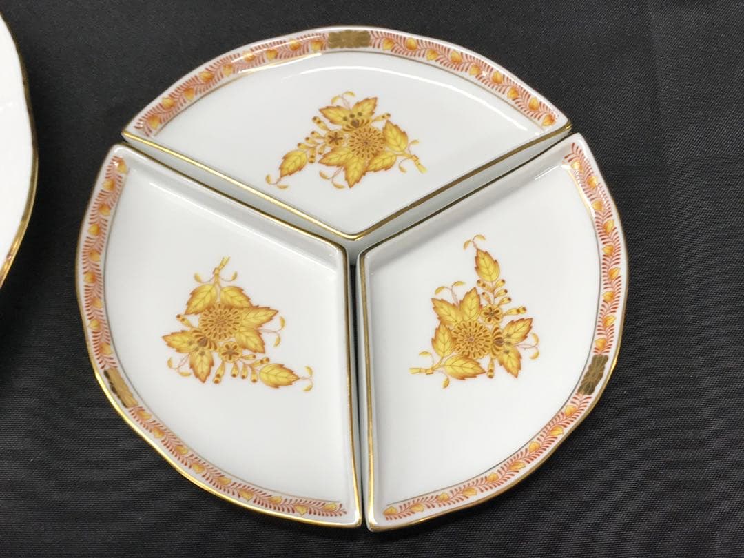 【レア】HEREND ヘレンド　アポニーイエロー　プレート　25cm 26cm