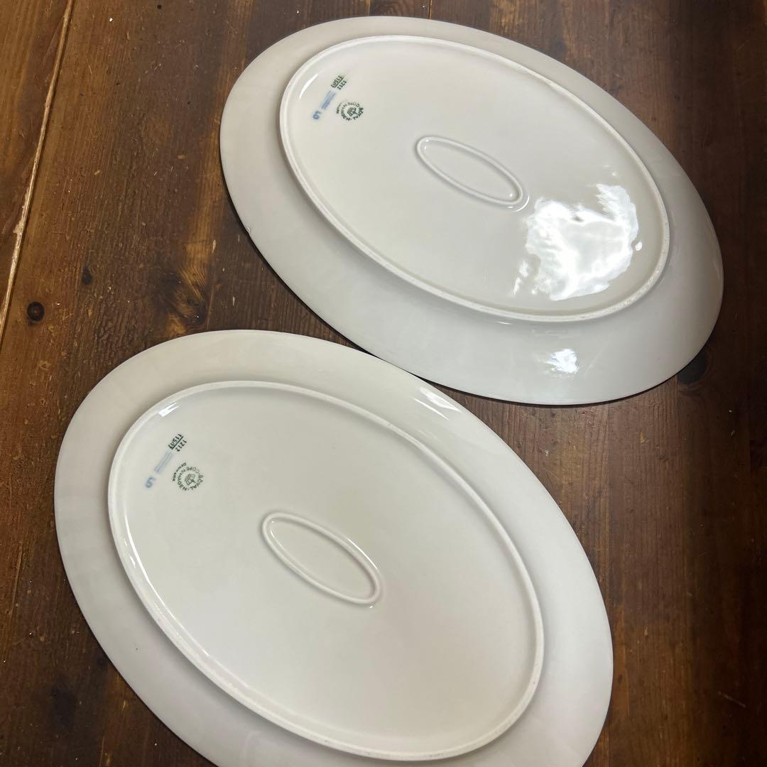 希少　廃盤　ロイヤルコペンハーゲン　 ブルーファン 　オーバル　２枚