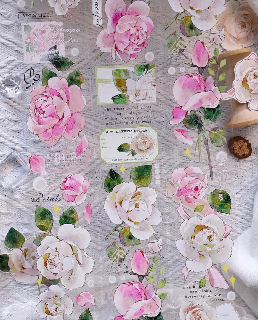 百仓家手帐《粉黛妆》海外マスキングテープ　マステ 【1456】