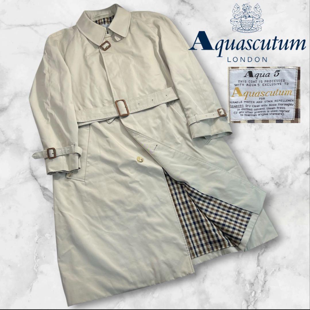 人気 Aquascutum LONDON AQUA5 ステンカラーコート XL