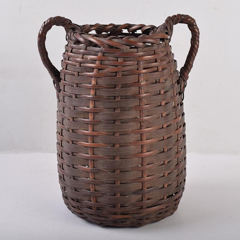 茶道具　早川尚古斎造　古竹細工　双耳花籠　花生　V　9002