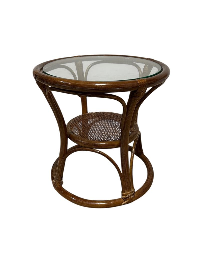 ラタン籐ラウンドテーブル　丸テーブル2個セット