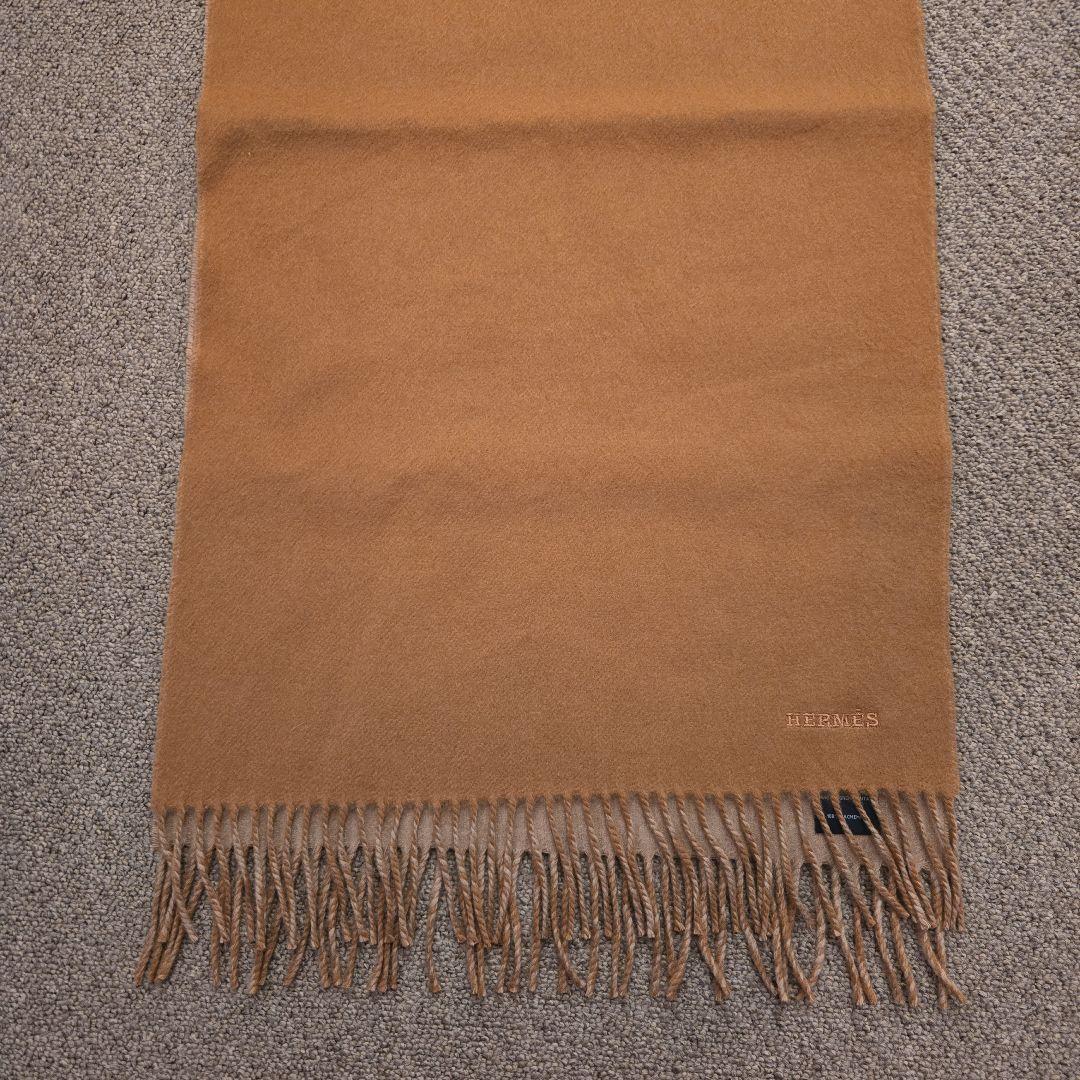 エルメス　マフラー　カシミア　キャメル