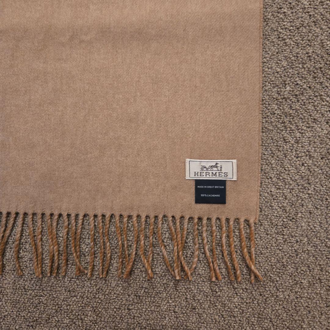エルメス　マフラー　カシミア　キャメル