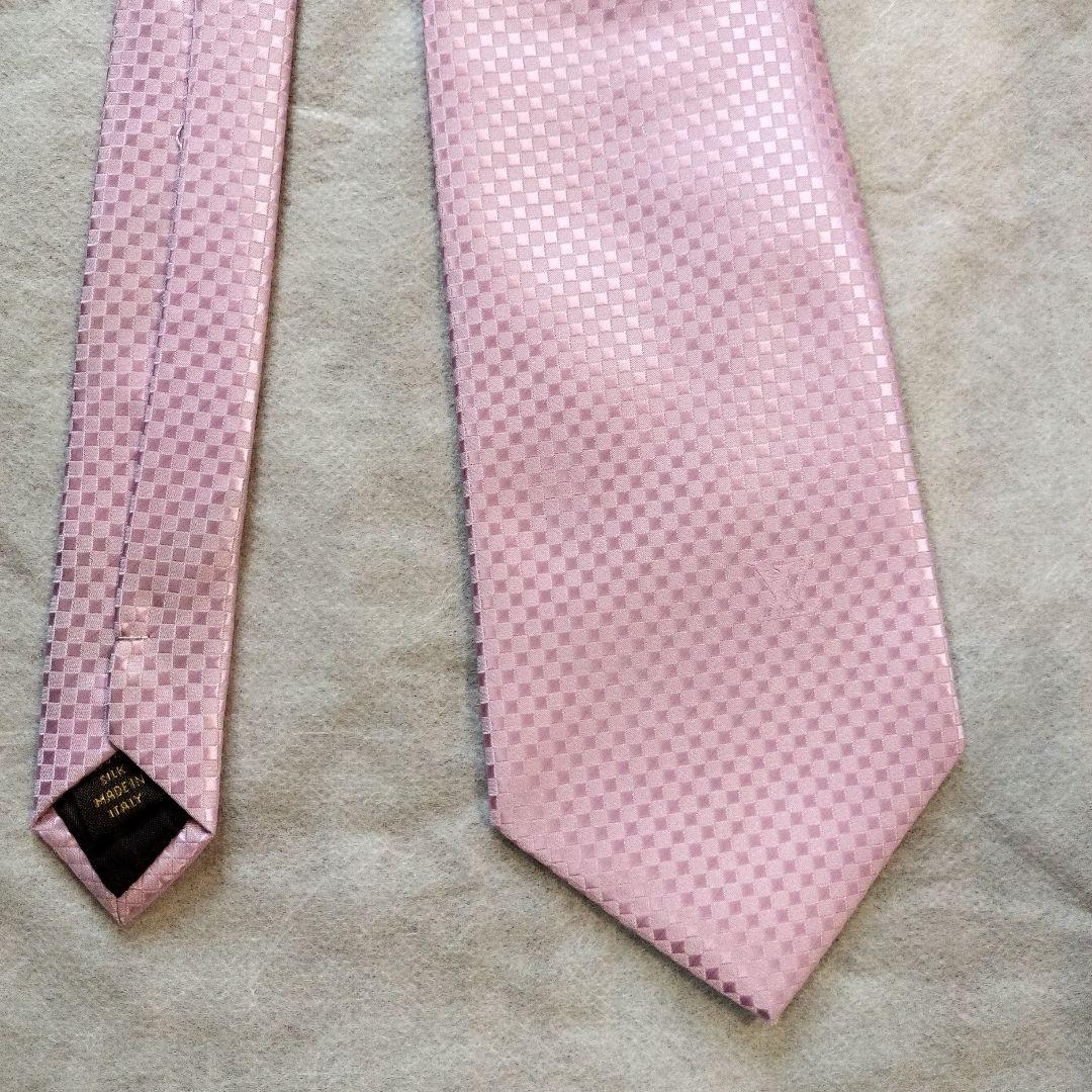 LOUIS VUITTON ルイヴィトン マイクロダミエ ピンク ネクタイ
